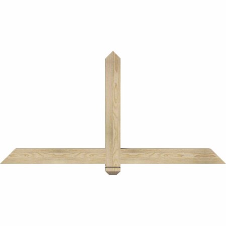 Ekena Millwork Eugene Rough Sawn Timber Gable Bracket, Douglas Fir, 60"W x 30"H x 4"D x 4"F, 12/12 Pitch GBW060X30X0404EUG00RDF